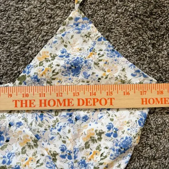 En Saison Floral Midi Slip Dress M White Feminine Bridal Ruched Romantic NWT - Picture 5 of 10